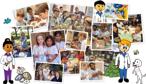Collage of photos of kids at Summer Science Camps in Maryland
